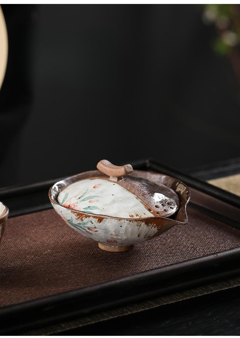 Teiera portatile Muqian Pavilion, dipinta a mano, in stile fresco, per uso domestico, per bere e preparare il tè._voghion.com