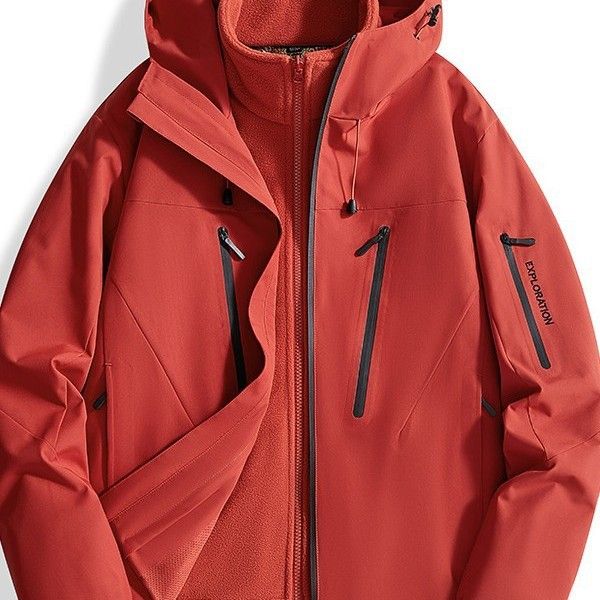 Giacca da alpinismo di alta qualità per la casa, giacca con cappuccio, casual, alla moda, tre in uno_voghion.com