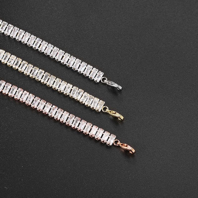 Hiphop Colorful Zircon Tennis Neckchain for Men and Women, 2.5 * 5mm Rectangular Full Dia Necklace, Hot Selg_voghion.com