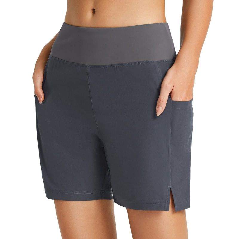 Women's Boxer With Pockets, Fashionable Beach Loose Elastic Casual Quick-Dry Running Shorts_voghion.com
