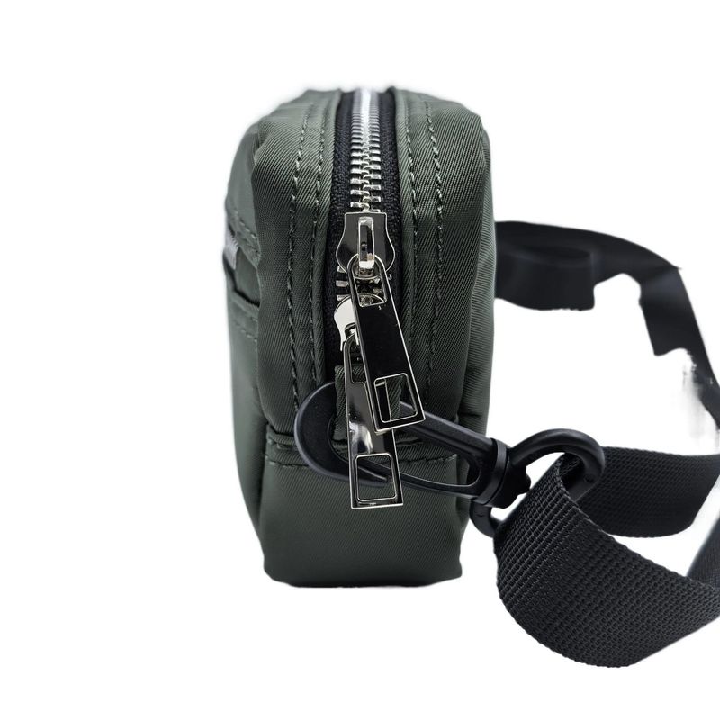 Wasserabweisende Unisex-Umhängetasche aus Nylon – RFID-blockierende Geldbörse mit mehreren Fächern (Reißverschluss, minimalistisches Design, 20 x 11,5 x 5 cm)_voghion.com