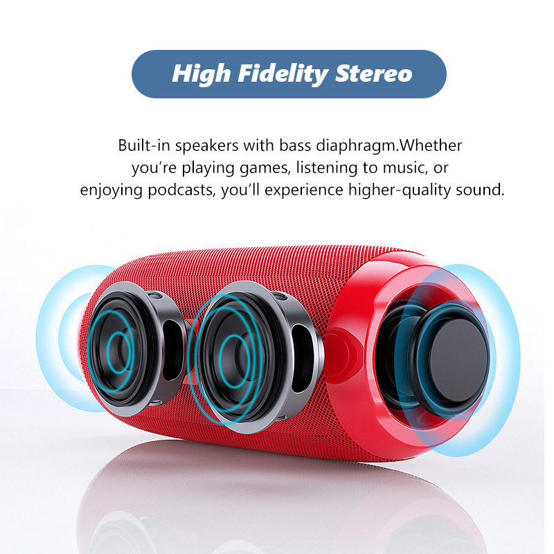 117 Outdoor Speaker Waterproof Portable Wireless Column Loudspeaker Box Support TF Card FM Radio Aux Input_voghion.com