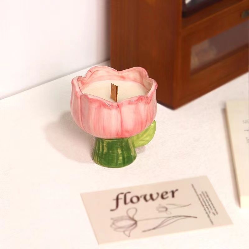 Candela profumata al tulipano, a lunga durata, per la stanza del migliore amico, per il compleanno, per la camera da letto, per ragazze, confezione regalo pratica_voghion.com