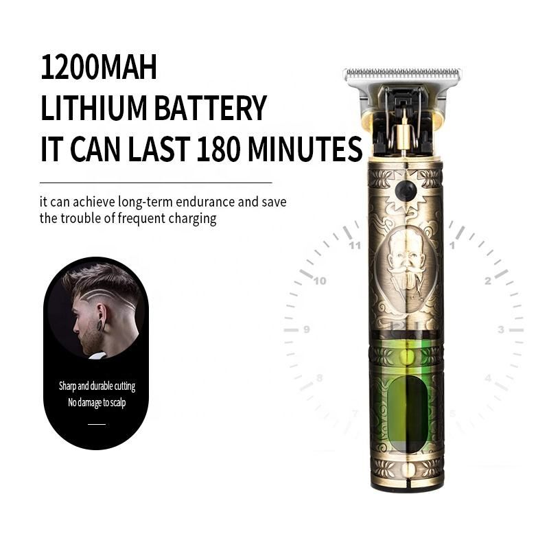 Kemei Km-700y Kuelestol Hoertrimmer Elektresch Clipper LCD Digital Display USB Opluedbar Opluedbar T Schwaarz_voghion.com