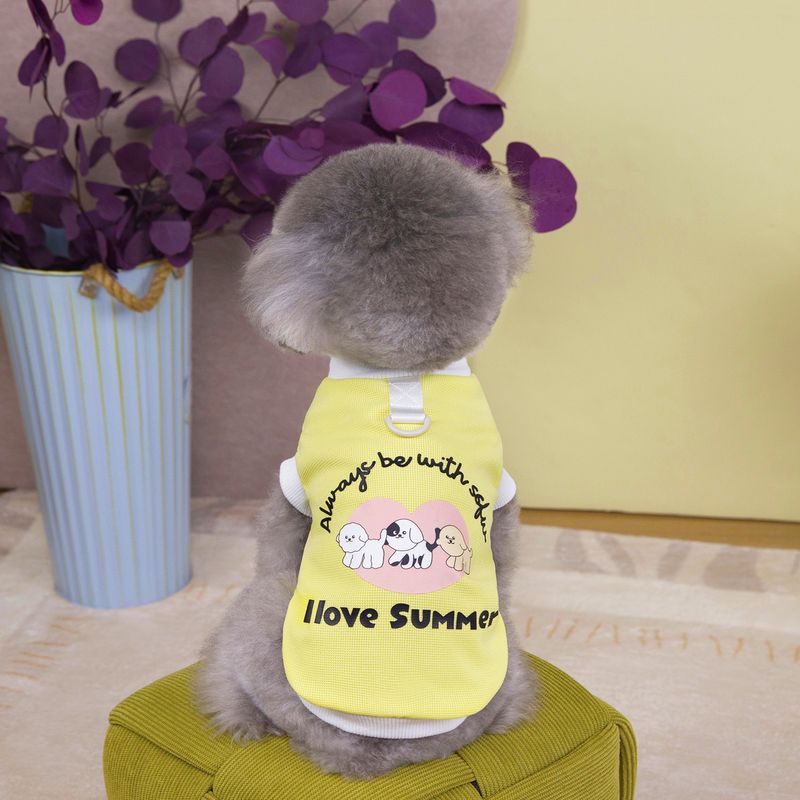 Vêtements pour chien Printemps Été Bichon Teddy Pet Gilet Sangle 25 Trois Chiots Imprimer T_voghion.com