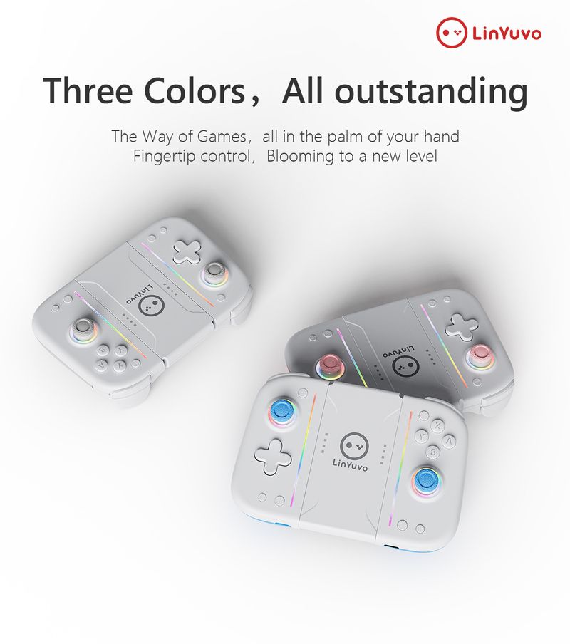 LinYuvo Switch Joy Con Mechanical Button With Adhesive Backing, Colorful Lights, Macro Function, Bluetooth Game_voghion.com