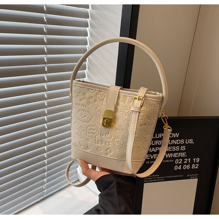 Borsa a secchiello con tracolla da pendolare di alta qualità, alla moda e di alta qualità, per donna, 2024, nuova texture, marrone da ufficio_voghion.com