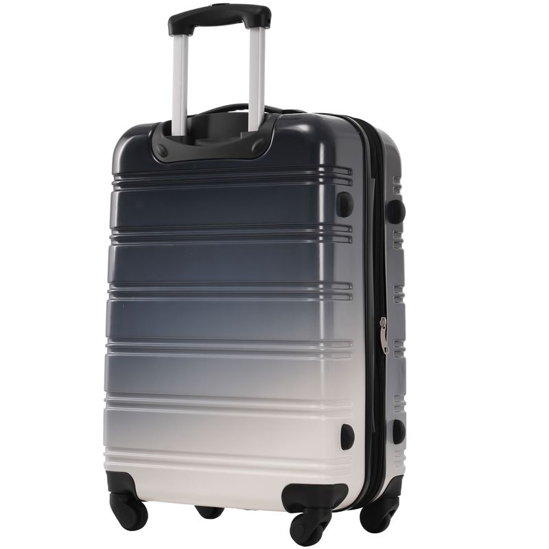 Hartschalenkoffer Als Handgepäck, 4 Rollen, ABS-Material, Mit Zahlenschloss, 41.5x27.5x59 Cm, Schwarz-Grau_voghion.com