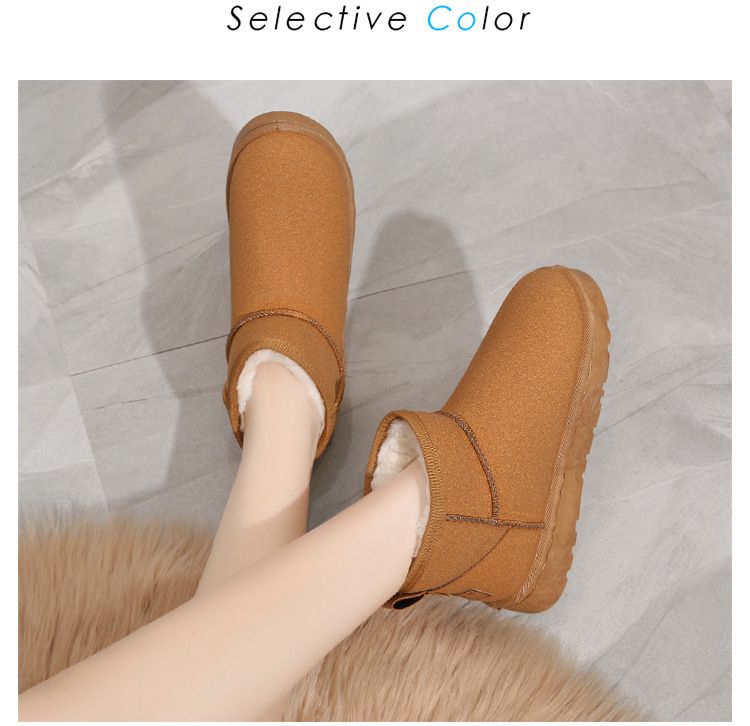 Scarpe da donna, stivali invernali da neve – stivaletti slip-on foderati in pelliccia (3 colori)_voghion.com