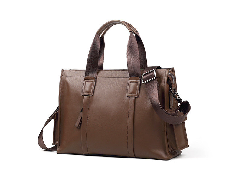 2023 Nova Bolsa Masculina Couro Genuíno Bolsa Masculina Couro de Vaca Bolsa para Computador 14 Polegadas Negócios Grande Capacidade Crossbody Pasta_voghion.com