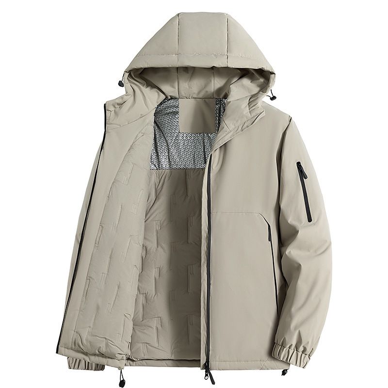 2024 New Winter For Men, Plus Size Loose Casual Cotton Jacket, Trendy Hooded Sports Puffer Jacket With Graphene_voghion.com