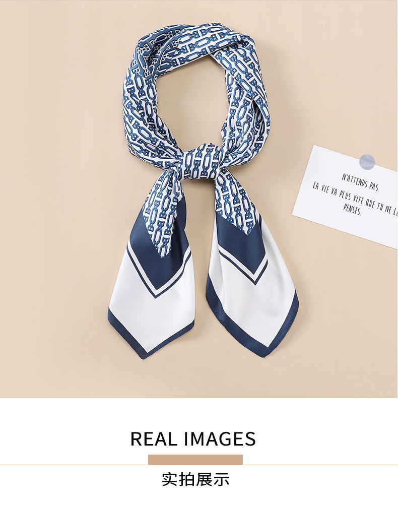 90 * 90cm twill silk square scarf color matching Korean version fresh and versatile temperament silk scarf women's scarf_voghion.com