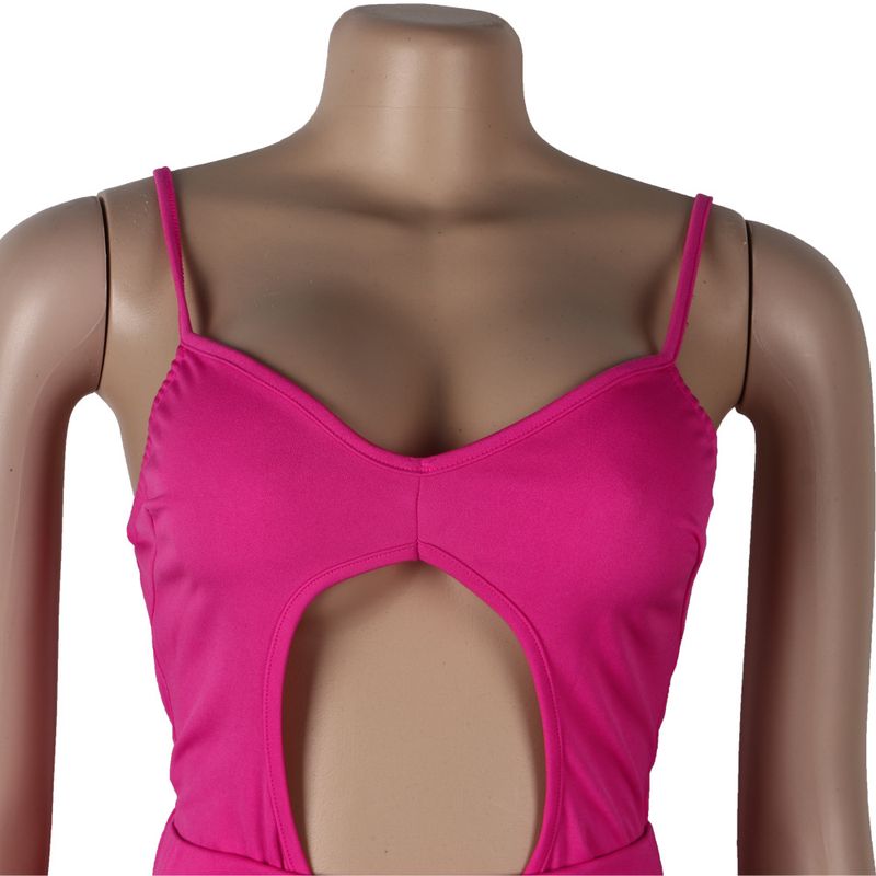 Vêtements pour femmes, maillot de bain de couleur unie, ensemble deux pièces en gaze en maille_voghion.com