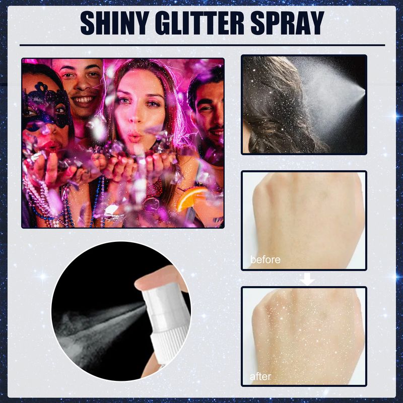 EELHOE spray nattklubb fest hud glitter pudder klær highlighter Halloween lysner sminke_voghion.com