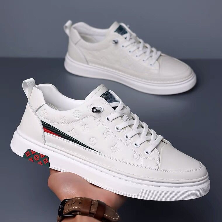 ct Suitable For All Seasons New Trendy White Sneakers Hidden Height Increase Men's Casual Leather Shoes Sole Soft Surface_voghion.com