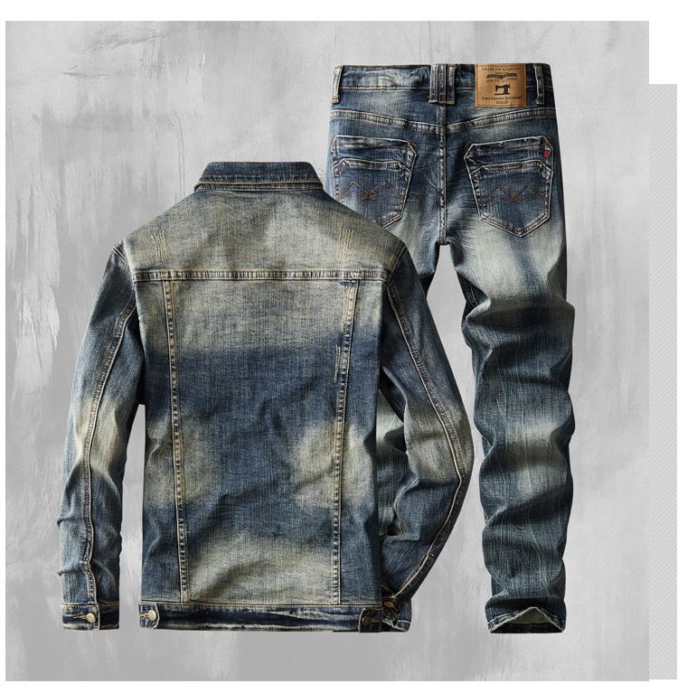 Moda autunno e inverno, nuovissimo abito in denim americano, classico, semplice e versatile, in denim elasticizzato lavato di alta qualità._voghion.com