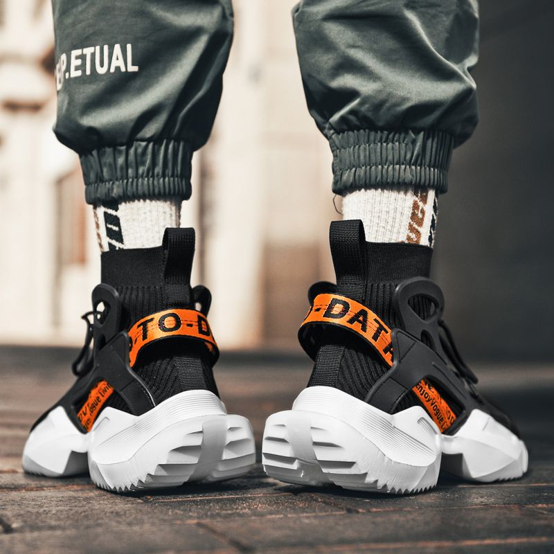 Atmungsaktive Joggingschuhe aus Mesh für Herren, übergroße Wanderschuhe, Herrenschuhe, High-Top-Socken-Sneakers, trendige Hip-Hop-Sportschuhe für Herren_voghion.com