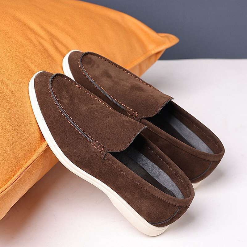 SHLIANG Retro Herre Spidse Ruskind Flade Lædersko Casual Penny Loafers Formel Kjole Fodtøj Sapatos Tenis Masculino Y0467_voghion.com