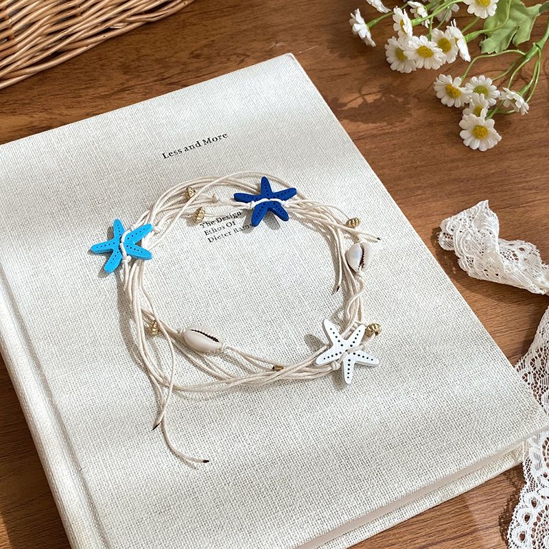 Spring Summer Seashell Starfish Necklace, Seaside Vacation Style, Fashionable Versatile Collarbone Chain, Niche And_voghion.com