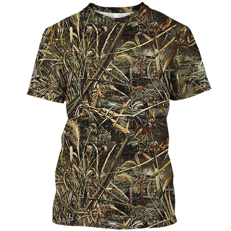 Outdoor Camouflage Jungle Camo Sommer Herren T-Shirt Lustiges O-Ausschnitt Schnelltrocknend Lose Jagd Tough Guy Persönlichkeit Kurzarm Top_voghion.com