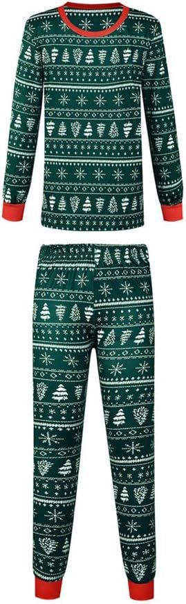 Gemütliches Familien-Partner-Pyjama-Set – Weiche Baumwoll-Weihnachtsnachtwäsche für Kinder und Erwachsene – Niedliche Heimwäsche mit Cartoon-Print (S-3XL, Baby- und Kindergrößen)_voghion.com