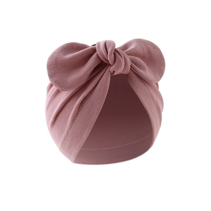 Cappello neonato per bambine e ragazzi, berretto con fiocchi carini, turbante, berretto in cotone per neonati, tinta unita, accessori per bambini da 0 a 24 mesi_voghion.com