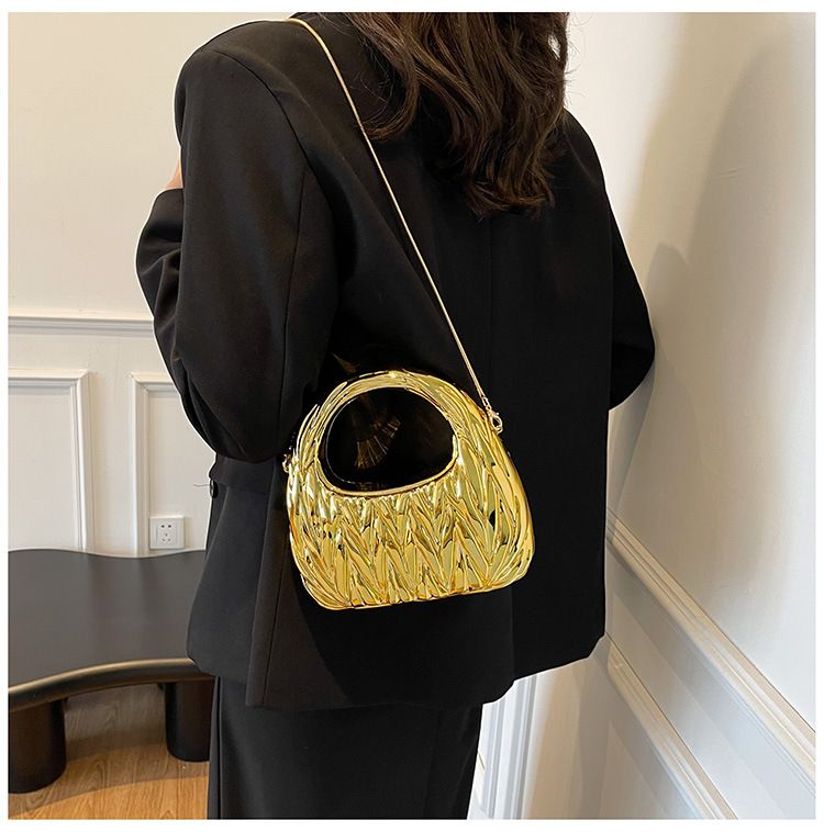 Women's Clutches Bags Acrylic Bag, Fashionable Pleated Cloud Bag, Versatile, Light Luxury And Personalized Party Bag_voghion.com