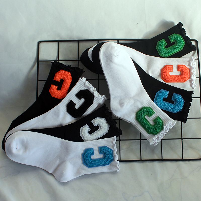 Socks New Style Fungus Lace Women's Socks Plush Big C Socks Women's High Elastic Student Sports Mid Tube Socks Sweat Absorbent Cotton Socks Trendy_voghion.com