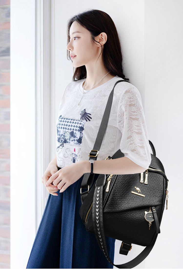 Multi bag for New Fashion Korean Edition Large Capacity Travel Versatile Soft Leather Women's Backpack_voghion.com