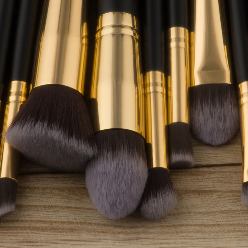 17 Stück Make-up-Pinsel, Beauty-Tools, Schwarzgold, Grundierungspinsel, Fächerpinsel, Make-up-Set, GUJHUI Yuncai_voghion.com