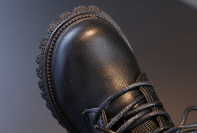 Scarpe per bambini Moda per ragazzi Doc Martens stivali singoli con suola morbida e cerniera laterale_voghion.com