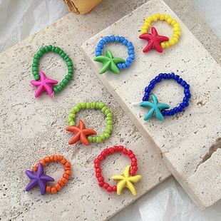 creative candy color Korean cute ring set personality women's resin ring_voghion.com