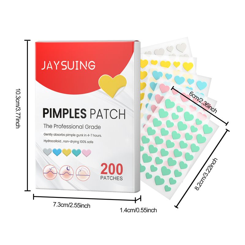 Jaysuing 200 pezzi/set di cerotti per brufoli, cerotti schiarenti delicati e non irritanti per brufoli, macchie, segni e copertura di brufoli da acne._voghion.com