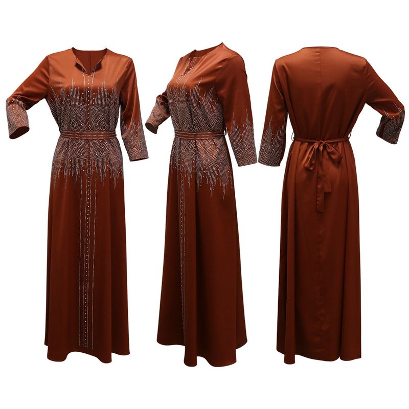 XQY500247 Vestido muçulmano marroquino com rosto forjado para o Oriente Médio, vestido árabe de Dubai, vestido de noite luxuoso e moderno com diamantes_voghion.com