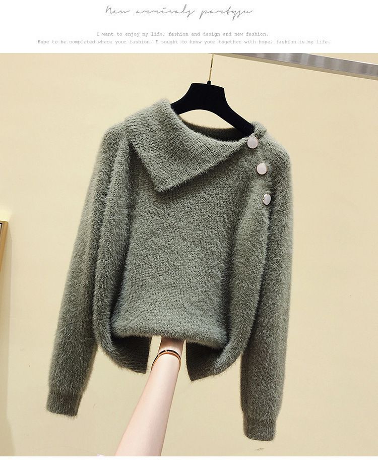 Women's Clothing three piece suit for women, designer sweater, thickened slim vest coat, high waist, cable pattern, wide leg casual pants_voghion.com