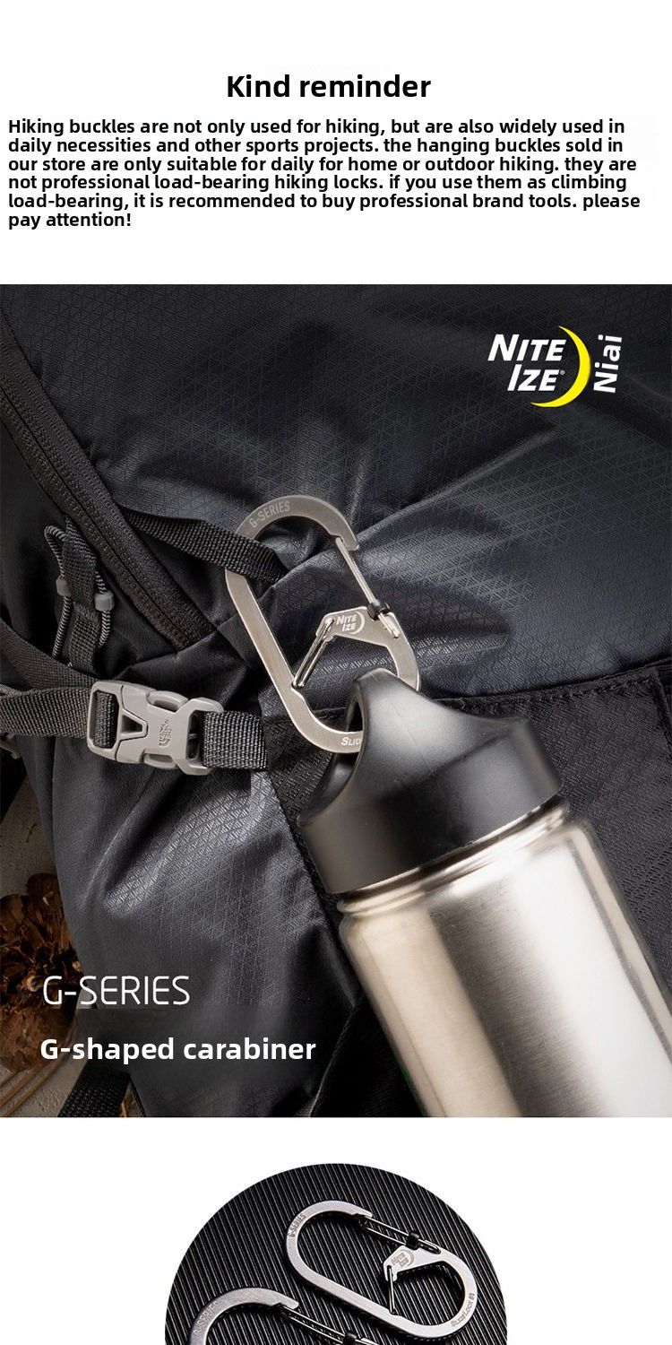 Nite Ize Carabiner G-Clip Quickdraw Keychain Backpack Climbing Clip Stainless Steel_voghion.com