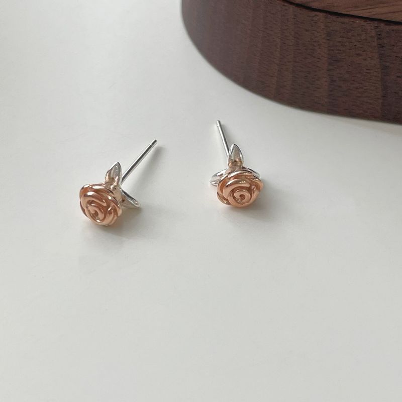Tiqi S Pure Silver Simple And Exquisite Rose Earrings, Women's Personality Elegant, Flowers High-end, Versatile Earrings_voghion.com