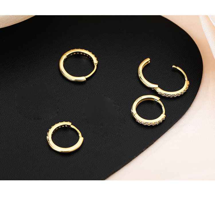 Orecchini a cerchio di alta qualità con borchie in argento, lucenti e di lusso, con fibbia, temperamento trendy, da donna, con dolce cerchio intarsiato di diamanti_voghion.com
