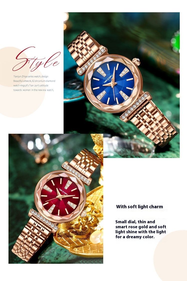 Orologio da donna al quarzo impermeabile con trasmissione in diretta, capelli lisci, cuore del mare, fabbrica di origine_voghion.com