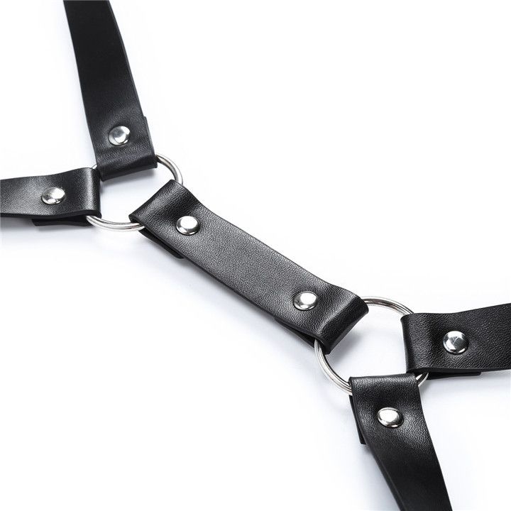 Skórzany strój BDSM ze skóry PU - kostium fetyszowy dla mężczyzn i kobiet_voghion.com