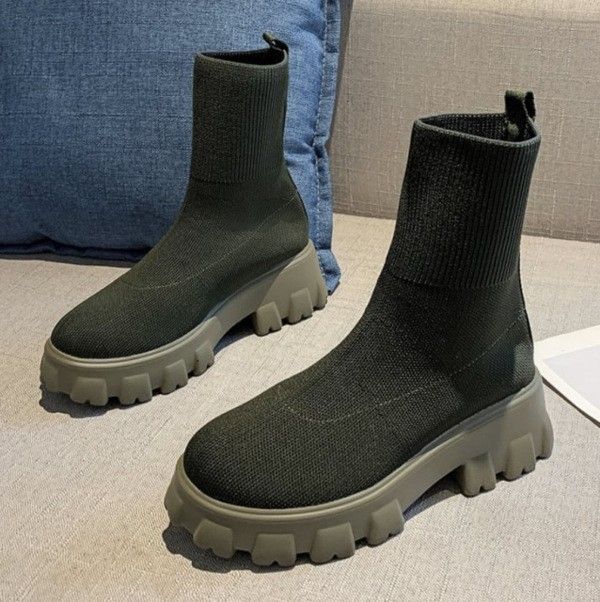 New Shoes Fly Woven Sports Short For Women 2025 Autumn And Winter Women's Boots Plus Size One Foot Socks_voghion.com