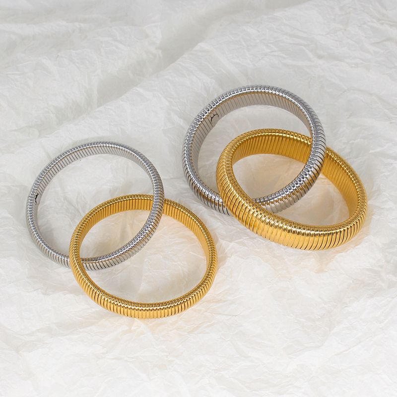 Joias femininas de aço inoxidável, moda, anel duplo, pulseira de ouro, personalidade, estilo simples e frio, aço titânio, joias retrô_voghion.com
