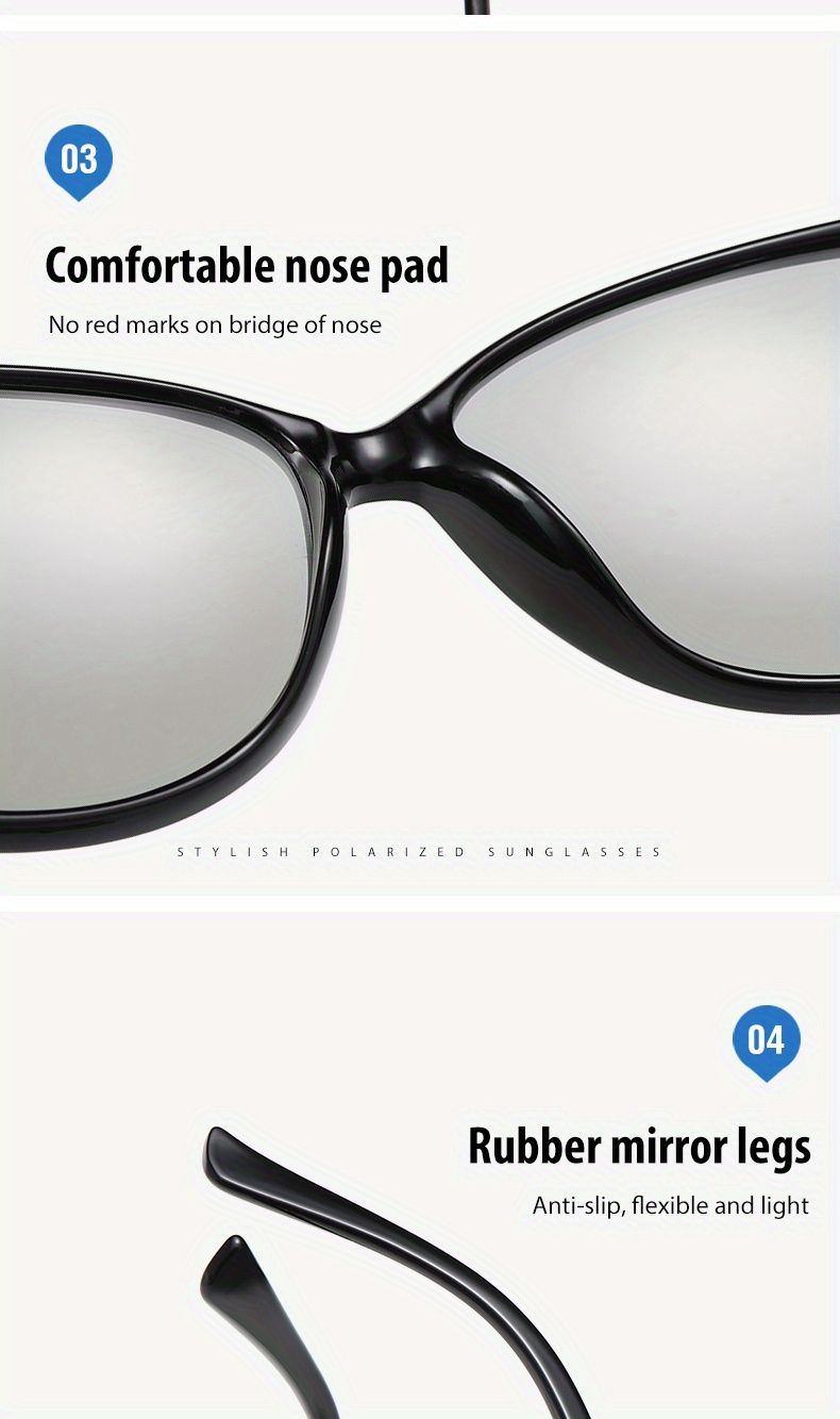 Modische HD-Photochrom-Sonnenbrille für Damen, polarisierte Gläser für Autofahren und Reisen, übergroße, ultraleichte Luxus-Sonnenbrille für Damen_voghion.com
