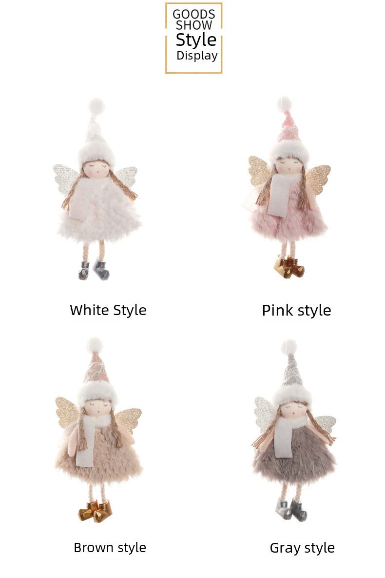 Grenzüberschreitender neuer Weihnachtsbaum, kreativer Anhänger, hängender Weihnachtsschmuck, Jacquardhut, süßes Mädchen, Engel, Baby_voghion.com