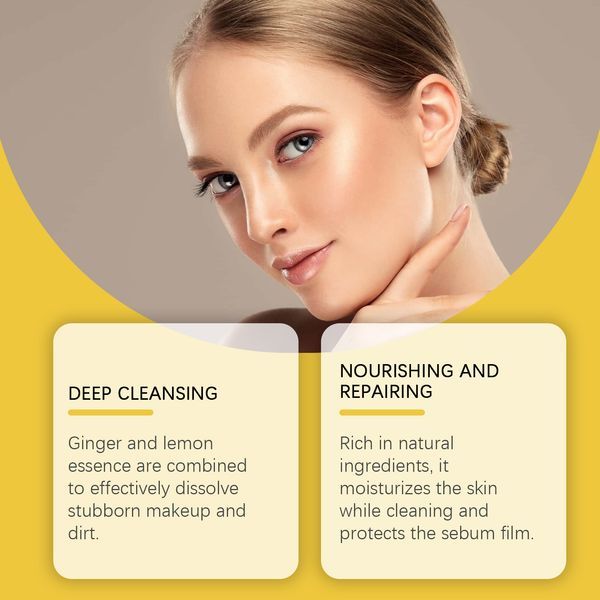 EELHOE Ginger Lemon Makeup Remover, Gentle Cleansing Face Makeup Skin Refreshing And Not Tight Makeup Remover_voghion.com