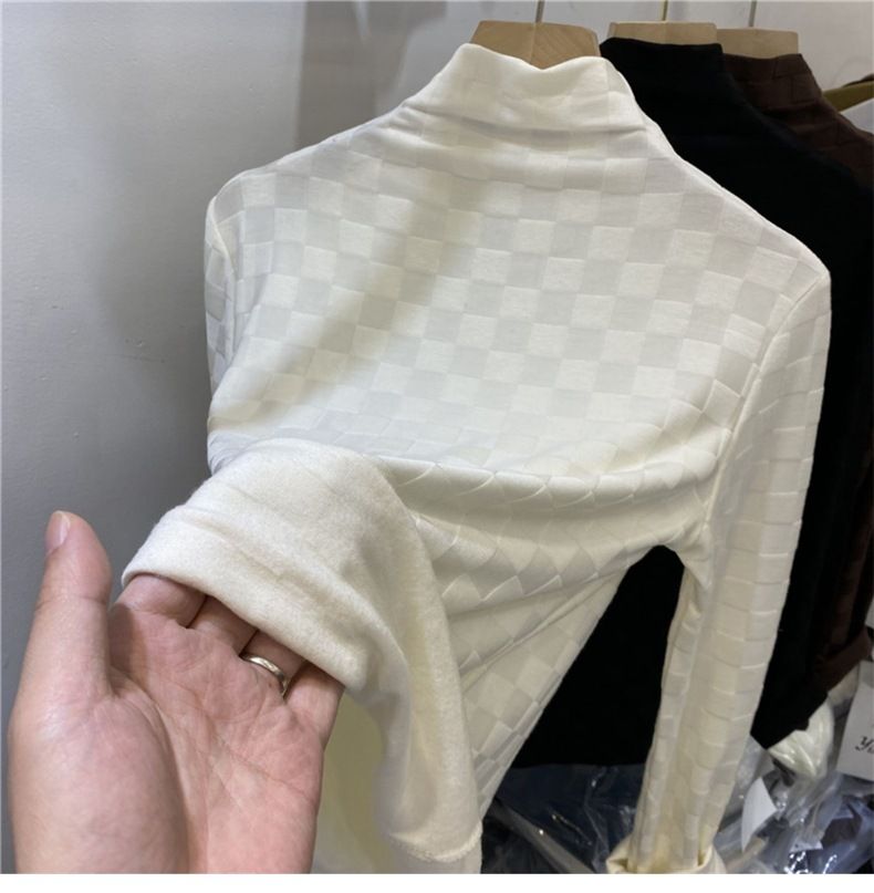 Ženska oblačila s kratkimi rokavi s kratkimi rokavi in s kratkimi rokavi, karirasta majica z dolgimi rokavi, moden in eleganten zgornji del _voghion.com