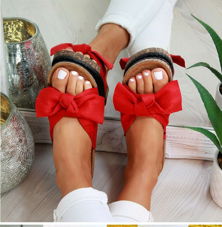Women's fashion leopard print butterfly sexy foot set one-line slippers_voghion.com