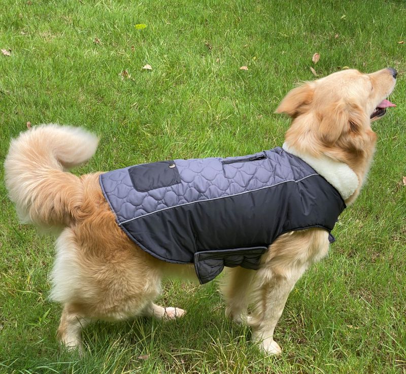 Pocket new pet clothes autumn and winter dog clothes vest cotton coat double sided wearable dog clothes coat clothing_voghion.com
