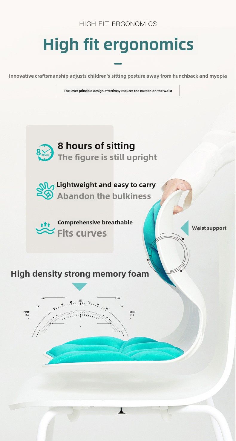 Waist Seat Cushion Children's Student Office Sitting For A Long Time Is Not Tired Artifact Ergonomic Chair Petal Seat Cushion Cushion Integrated_voghion.com