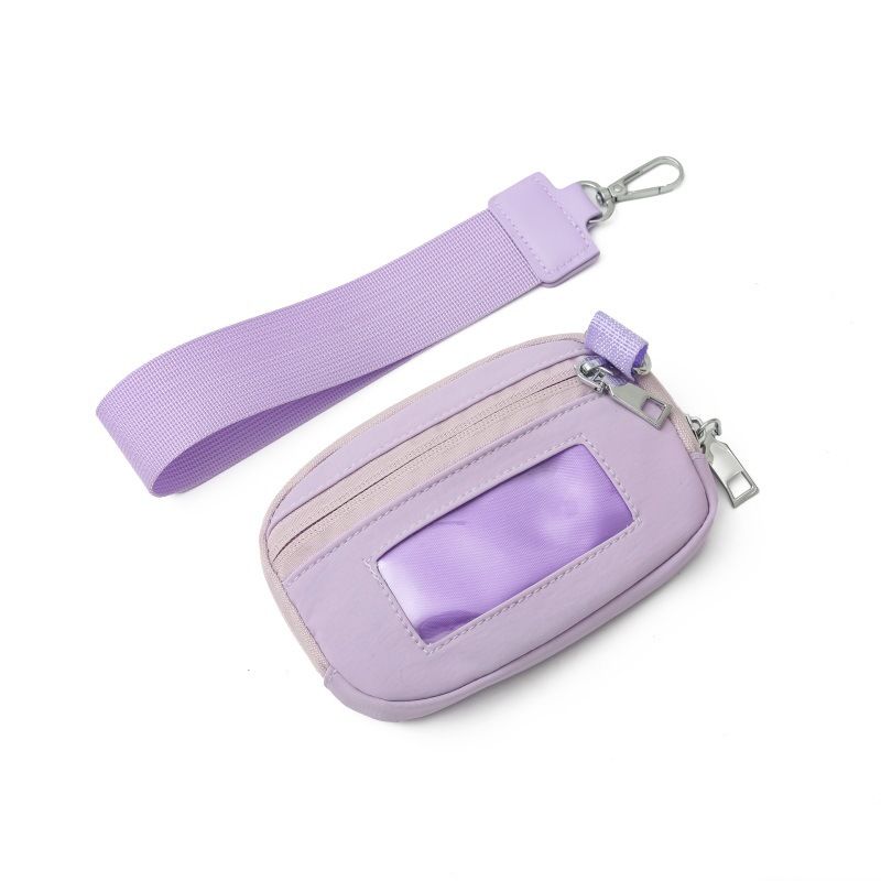 Minimalist Waterproof Nylon Small Wallet Multifunctional Card Holder Keychain Women's Coin Purse_voghion.com